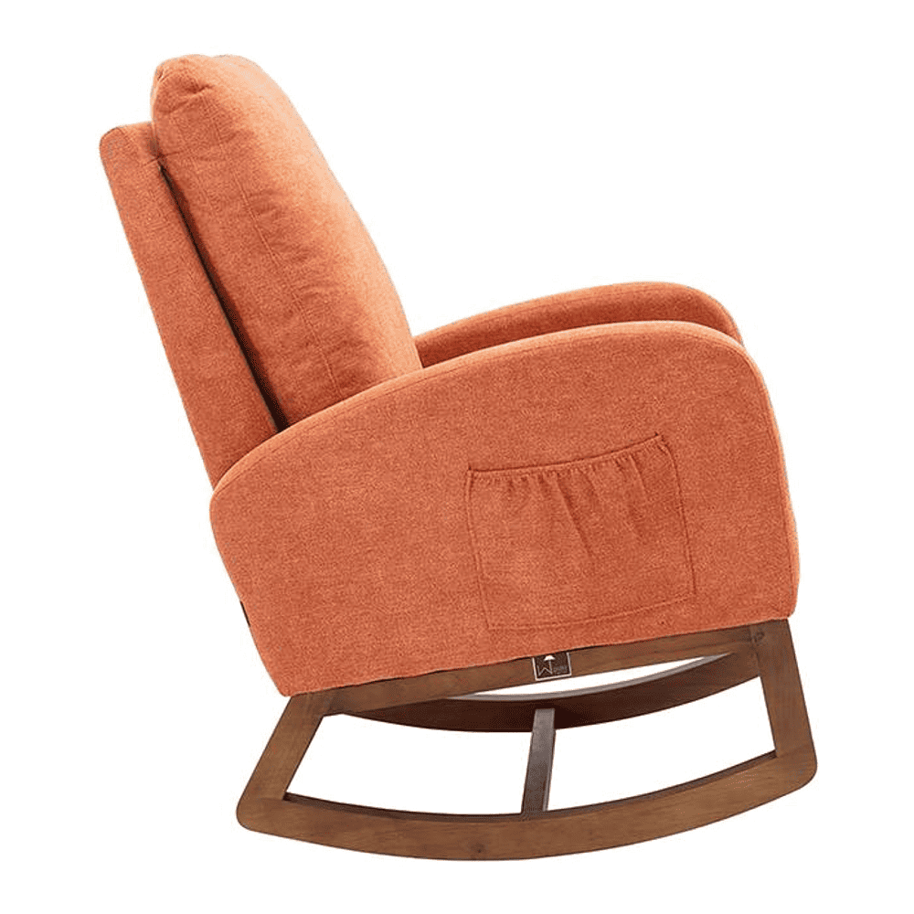 Garey Solid Wood Rocking Chair in Light Grey Colour
