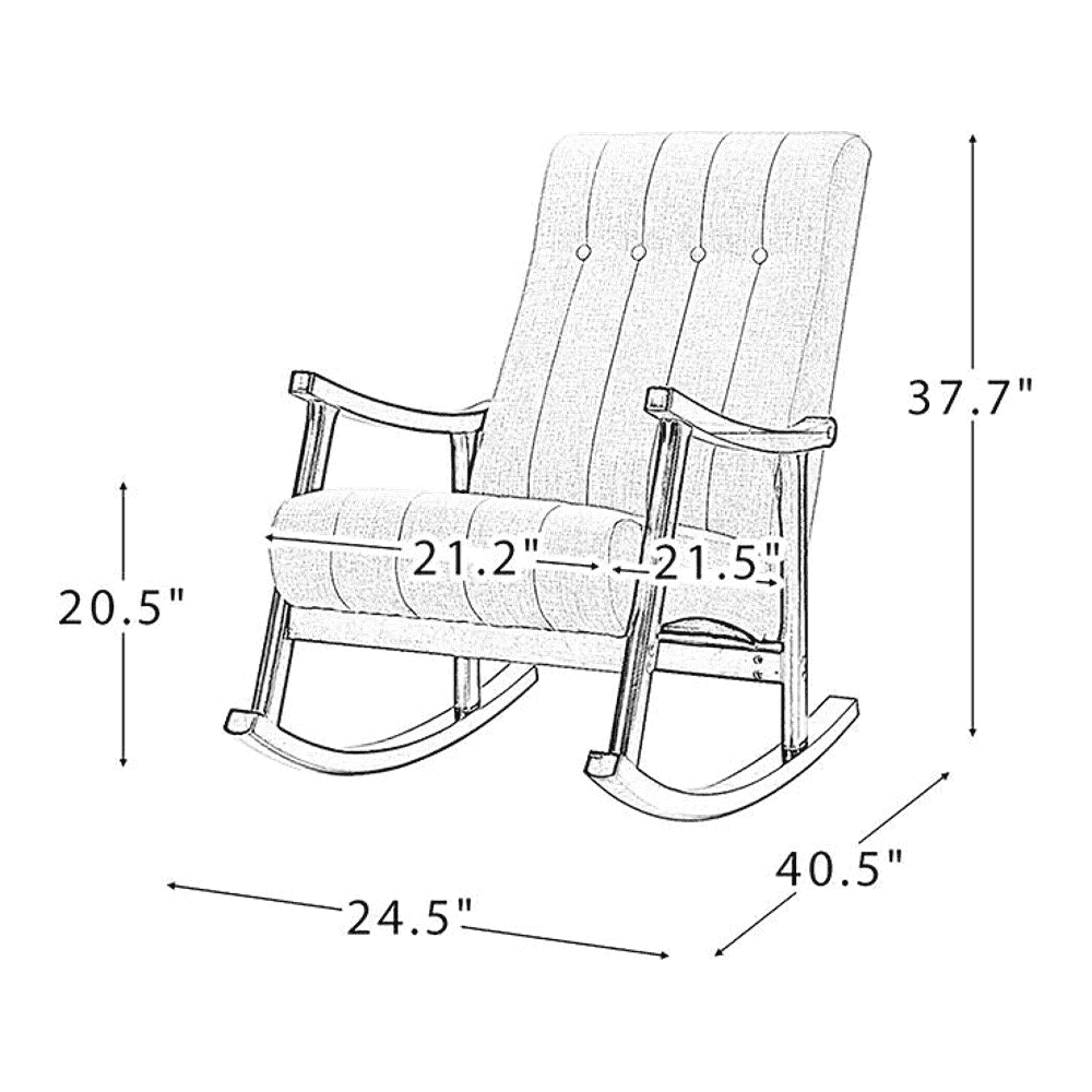 Edwards Solid Wood Rocking Chair in Teal Colour