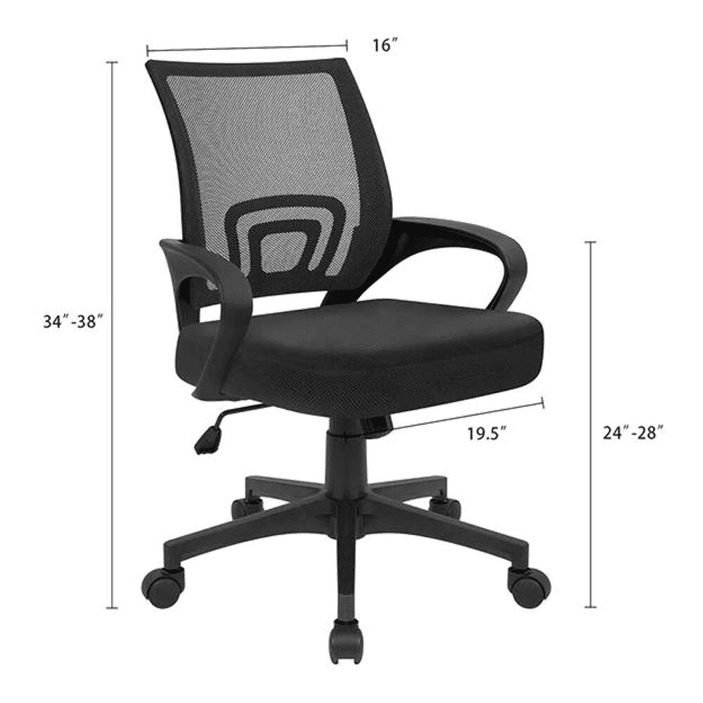 Task Net Swivel Study Chair in Black Colour