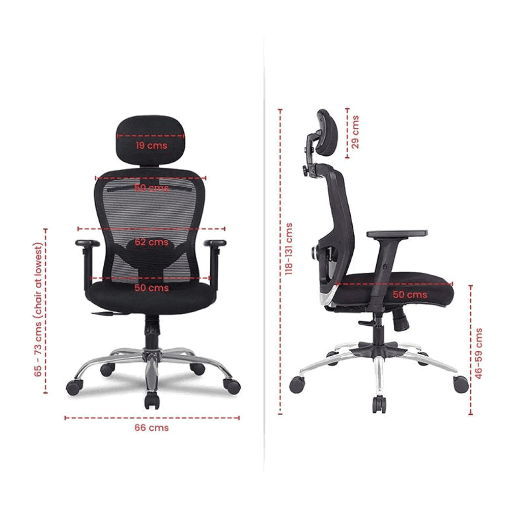 Gabriel Net Swivel Study Chair in Black Colour