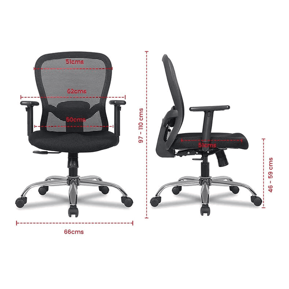 Corey Net Swivel Study Chair in Black Colour