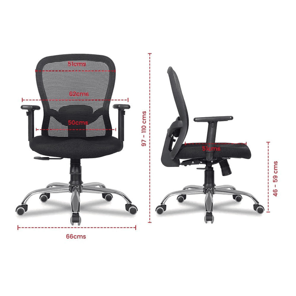 Anderson Net Swivel Study Chair in Black Colour