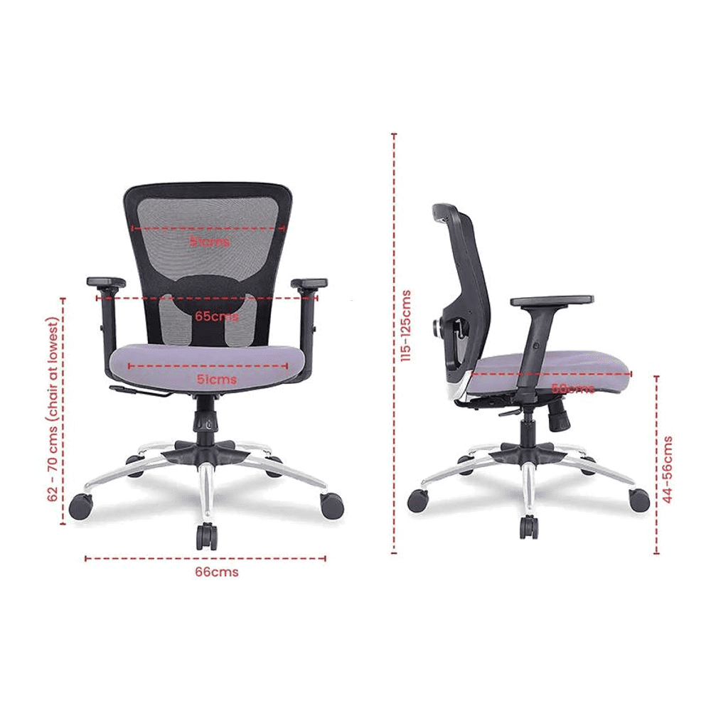 Jamie Net Swivel Study Chair in Black Colour