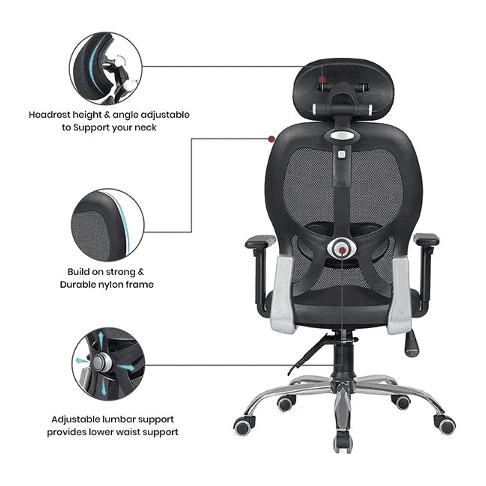 Cor Net Swivel Study Chair in Black Colour