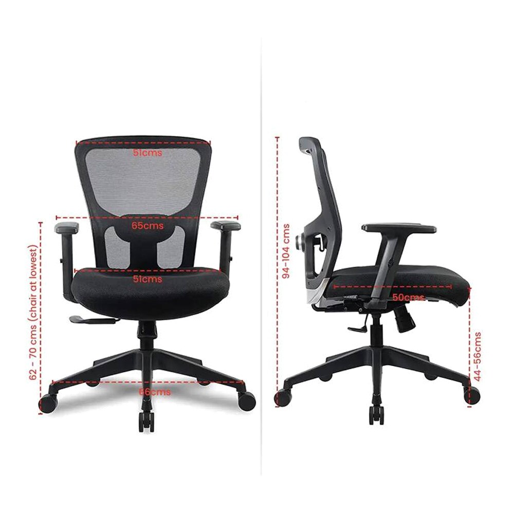 Vance Net Swivel Study Chair in Black Colour
