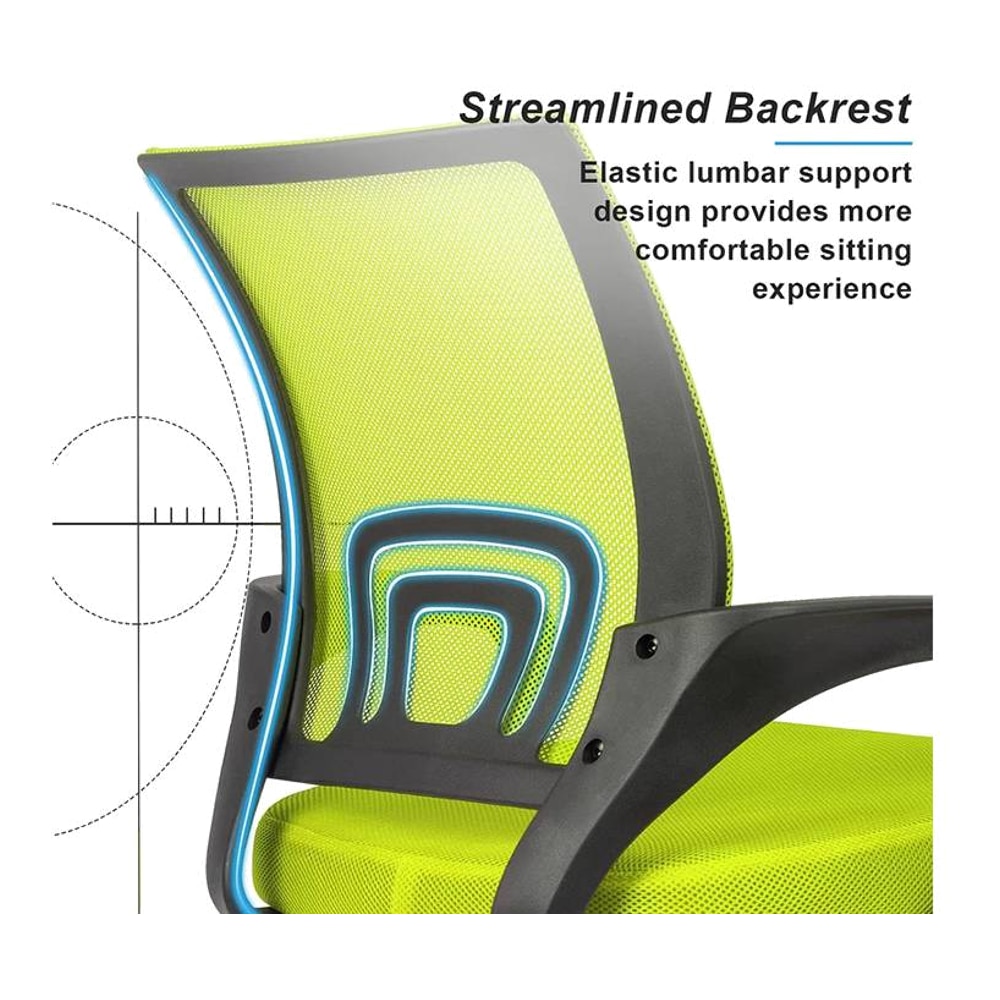 Task Net Swivel Study Chair in Green Colour