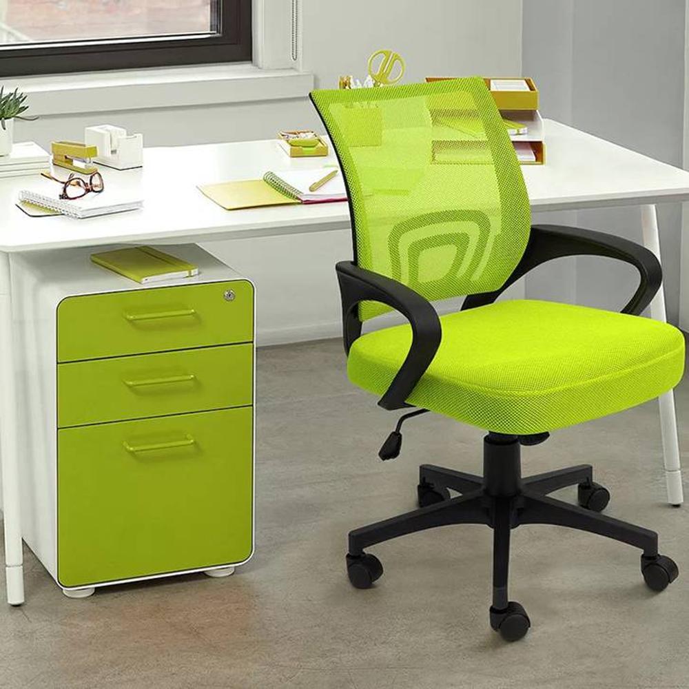 Task Net Swivel Study Chair in Green Colour