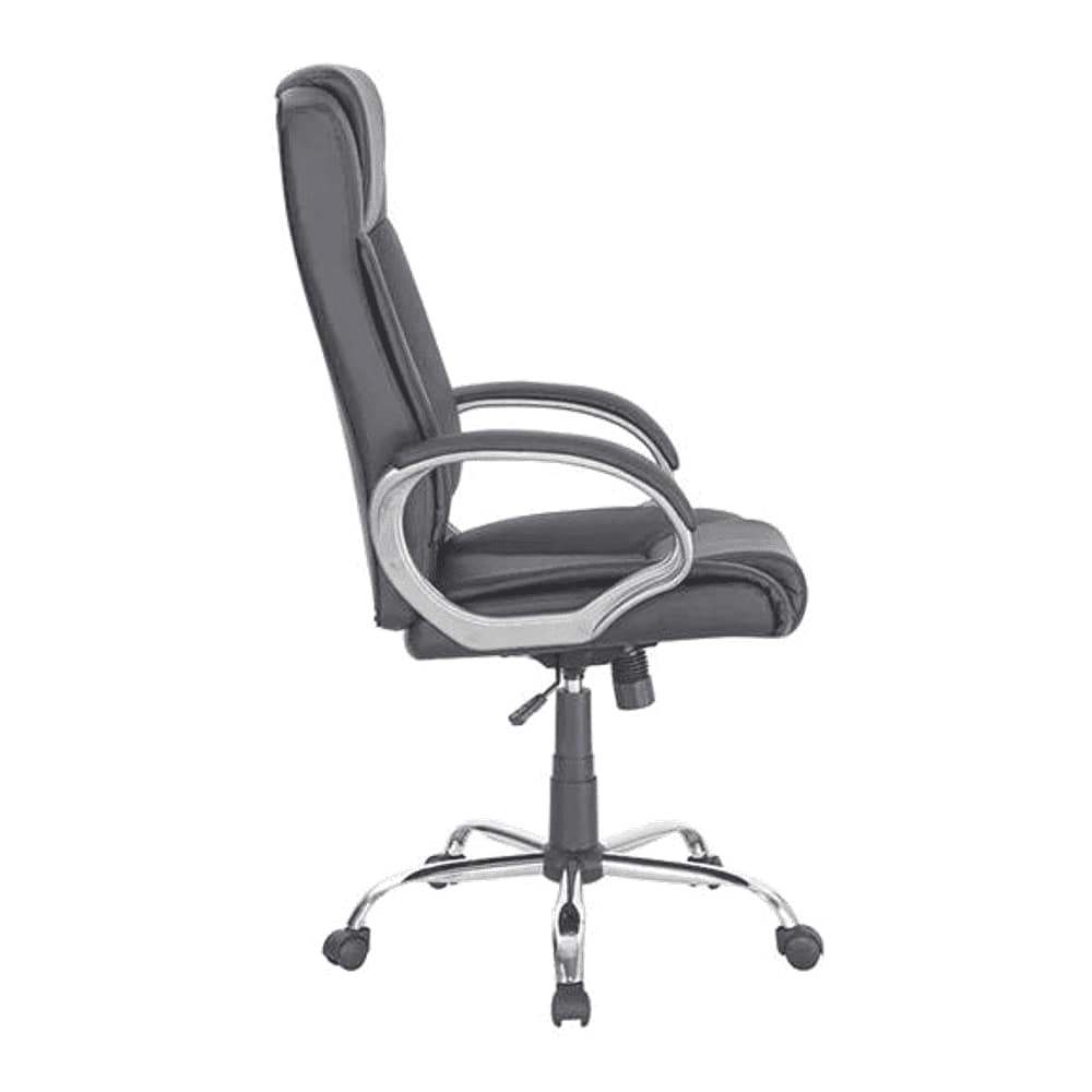 Buttam Leatherette Swivel Study Chair in Black Colour