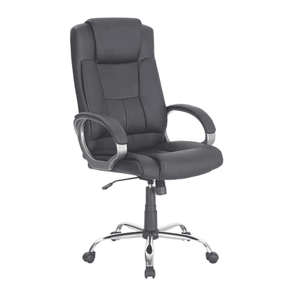 Buttam Leatherette Swivel Study Chair in Black Colour