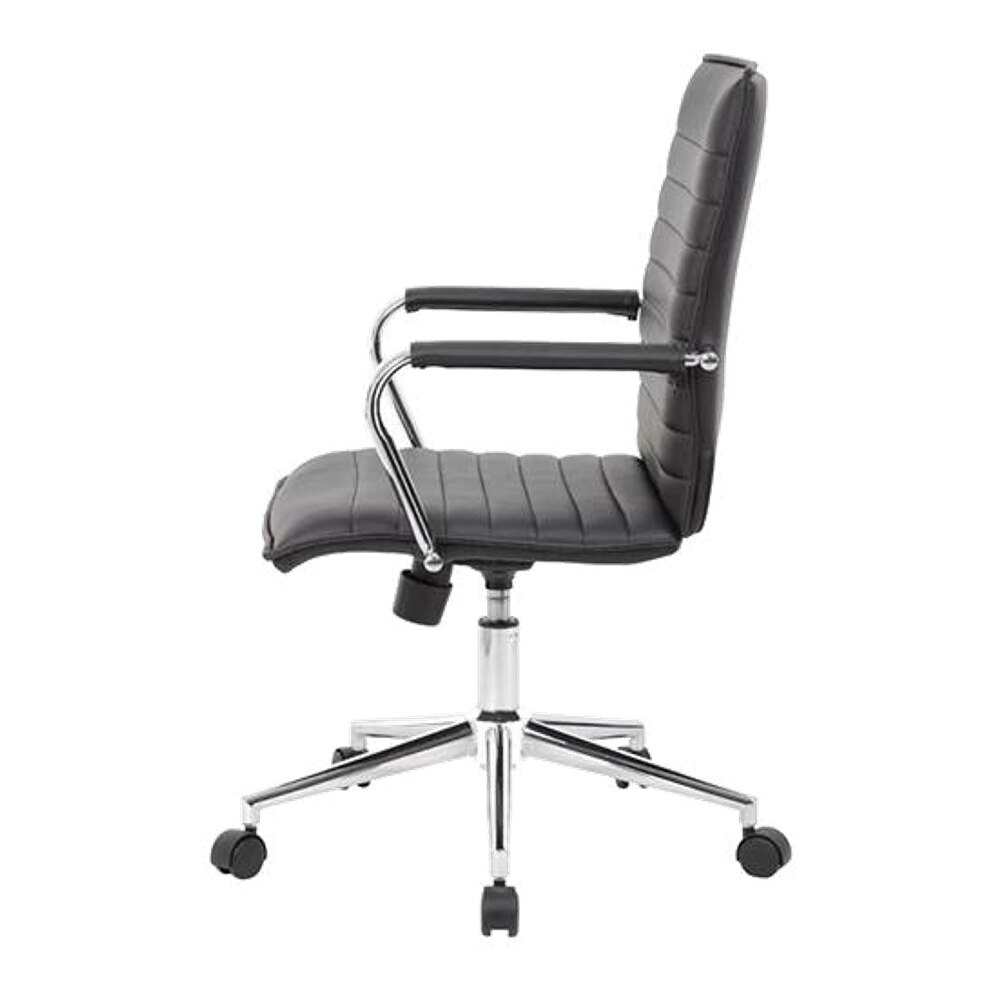 Goris Leatherette Swivel Study Chair in Black Colour