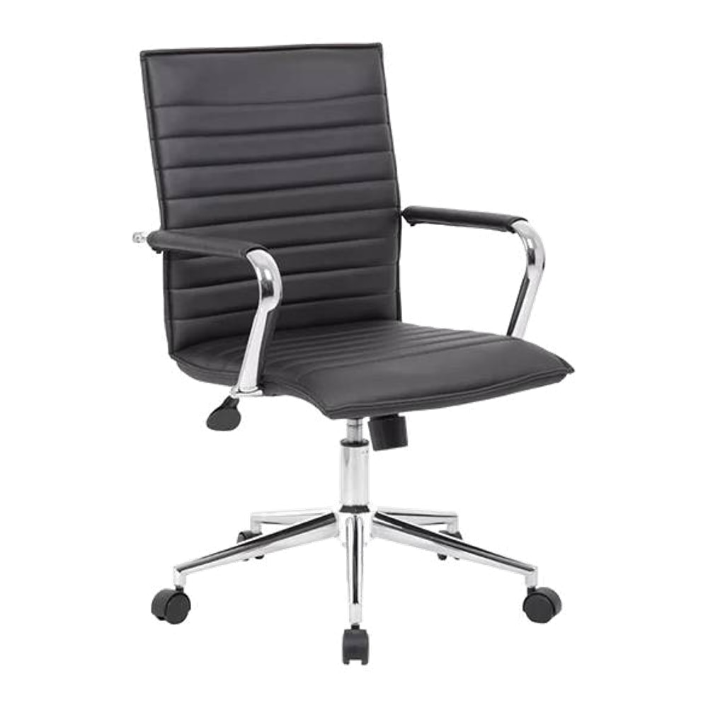 Goris Leatherette Swivel Study Chair in Black Colour