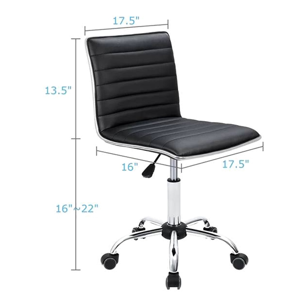 Kaycee Leatherette Swivel Study Chair in Black Colour