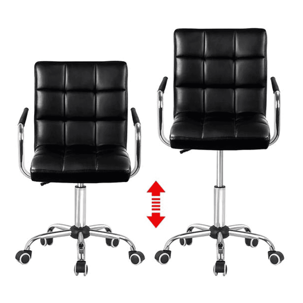 Mason Leatherette Swivel Study Chair in Black Colour