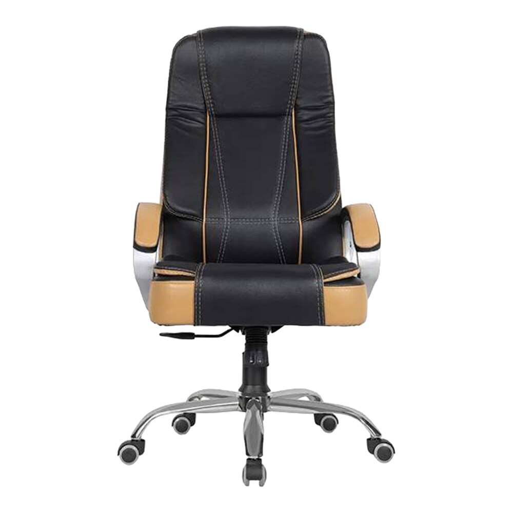 Adam Leatherette Swivel Study Chair in Black Colour