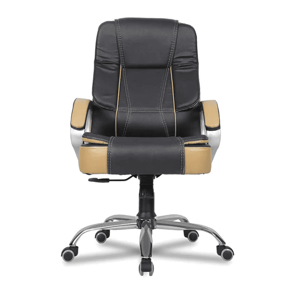 Chat Leatherette Swivel Study Chair in Black Colour