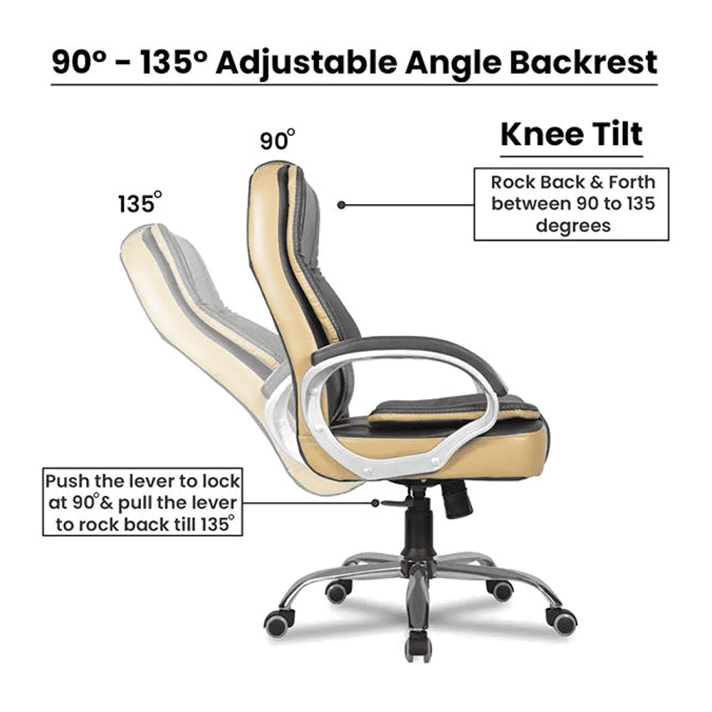 Chat Leatherette Swivel Study Chair in Black Colour