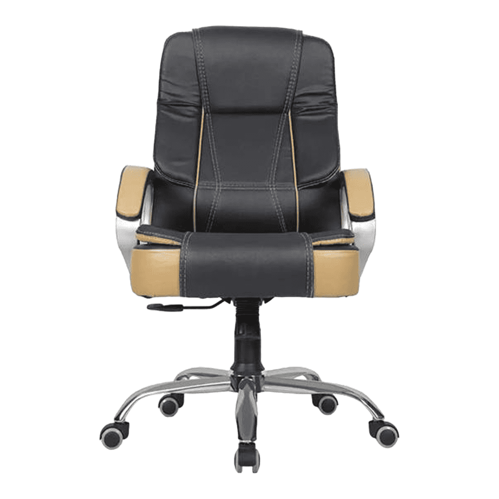 Chat Leatherette Swivel Study Chair in Black Colour