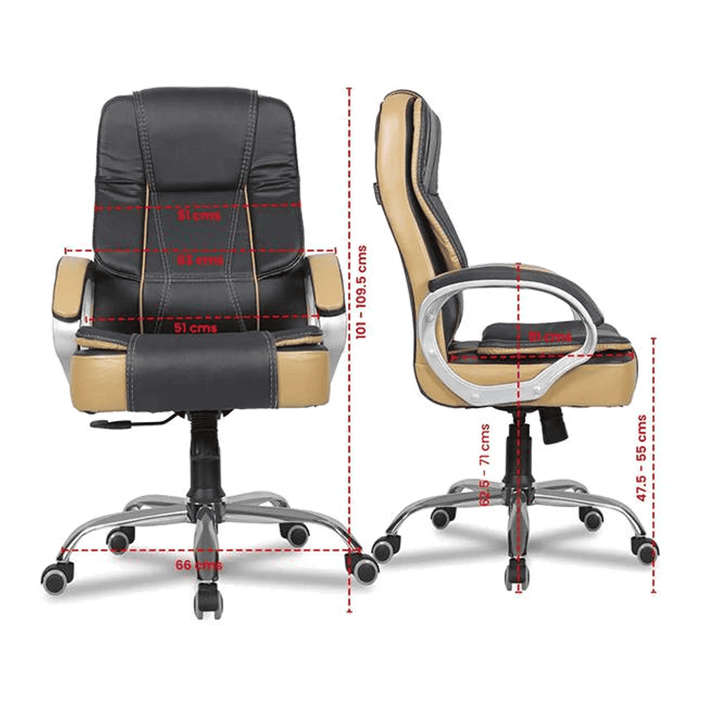 Chat Leatherette Swivel Study Chair in Black Colour