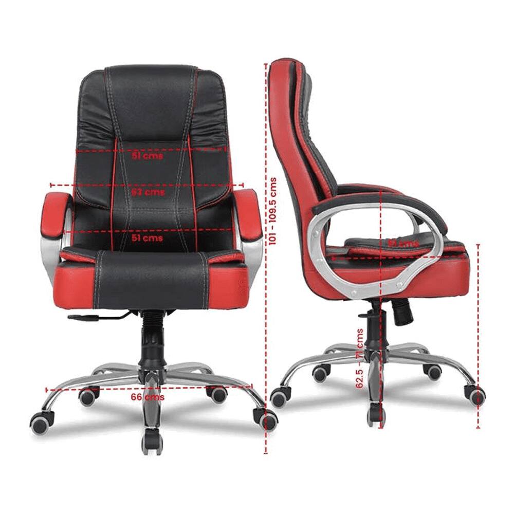 Joseph Leatherette Swivel Study Chair in Black Colour