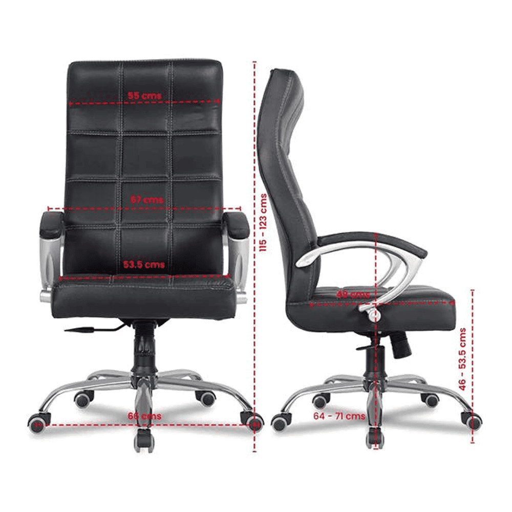 Corr Leatherette Swivel Study Chair in Black Colour