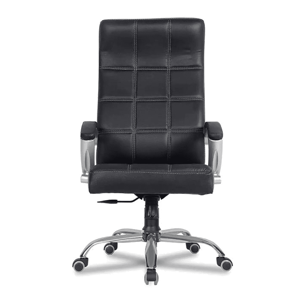 Corr Leatherette Swivel Study Chair in Black Colour