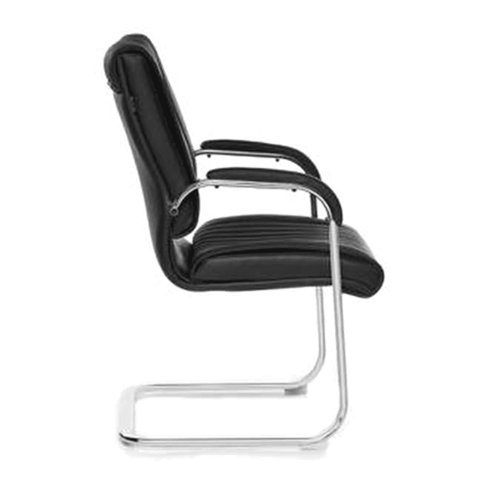 Angelina Leatherette Swivel Study Chair in Black Colour