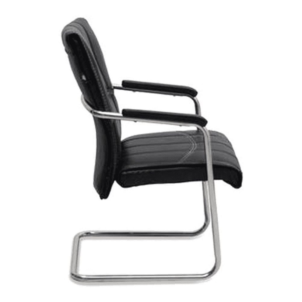 Trueman Leatherette Swivel Study Chair in Black Colour