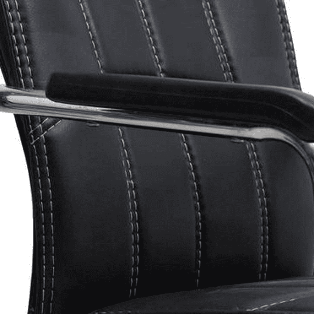 Trueman Leatherette Swivel Study Chair in Black Colour
