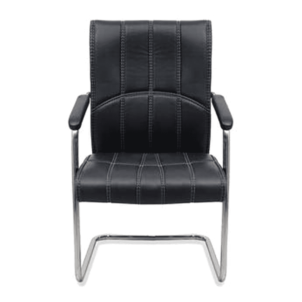 Trueman Leatherette Swivel Study Chair in Black Colour