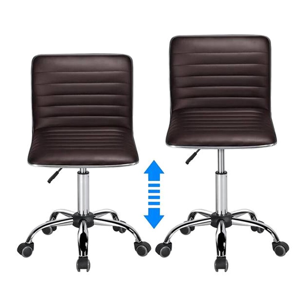 Correen Leatherette Swivel Study Chair in Brown Colour