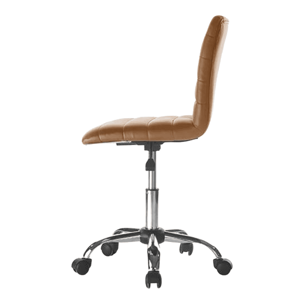 Jason Leatherette Swivel Study Chair in Brown Colour