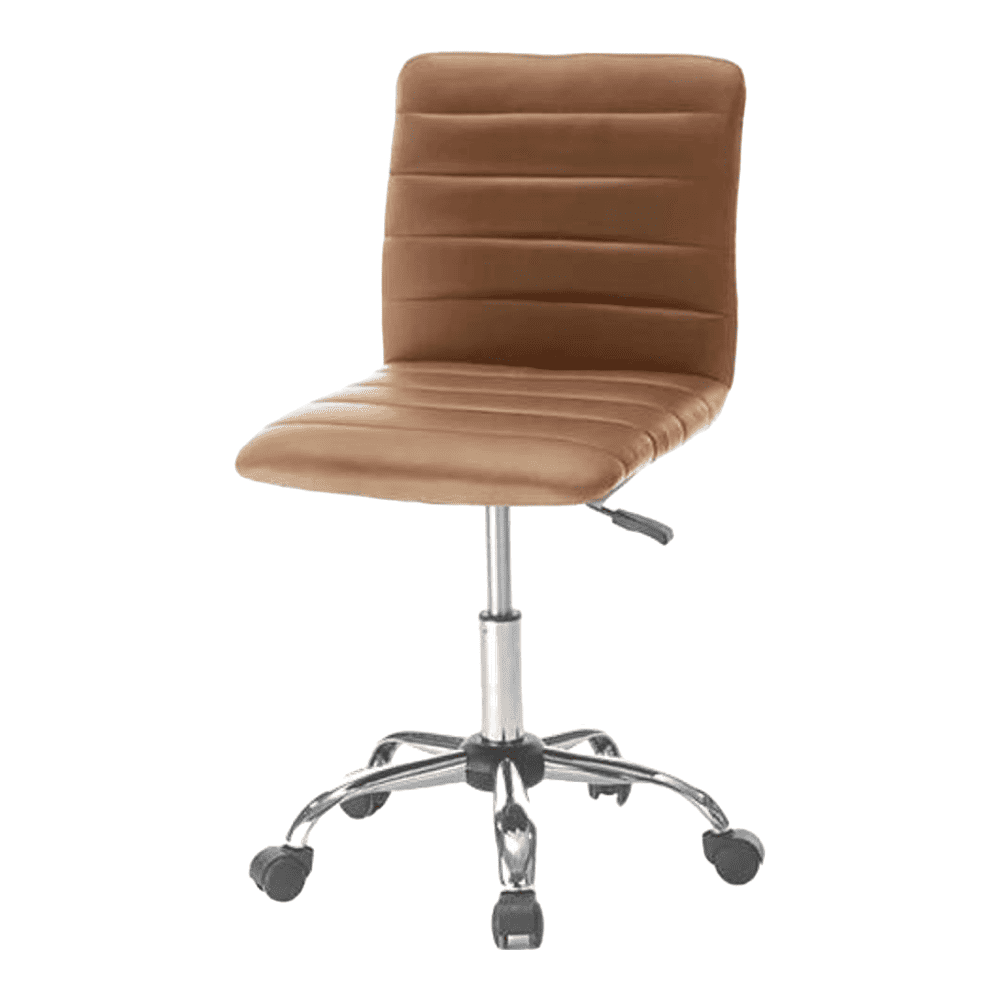 Jason Leatherette Swivel Study Chair in Brown Colour