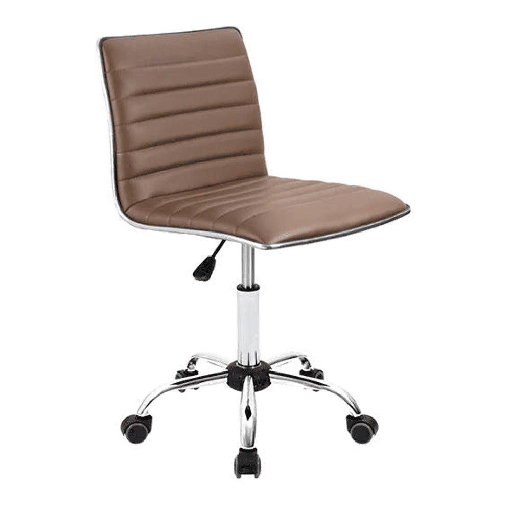 Kaycee Leatherette Swivel Study Chair in Brown Colour