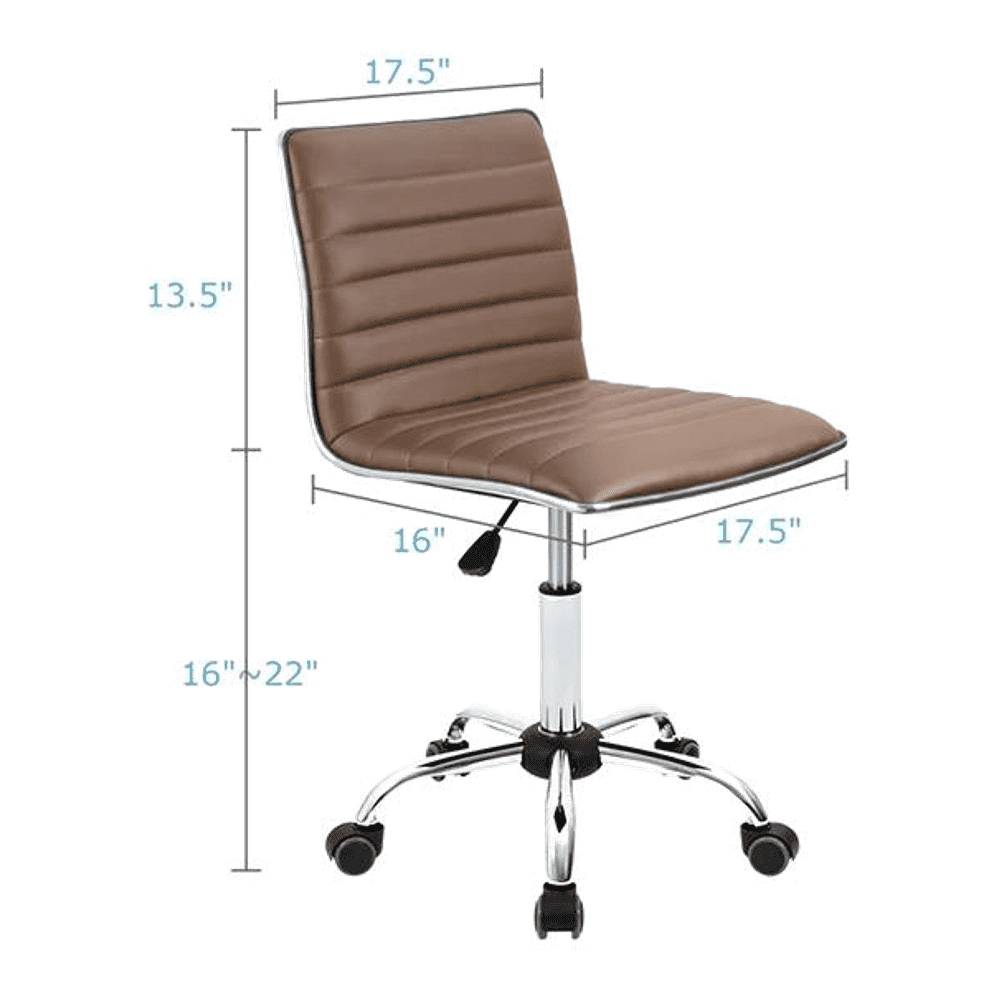 Kaycee Leatherette Swivel Study Chair in Brown Colour