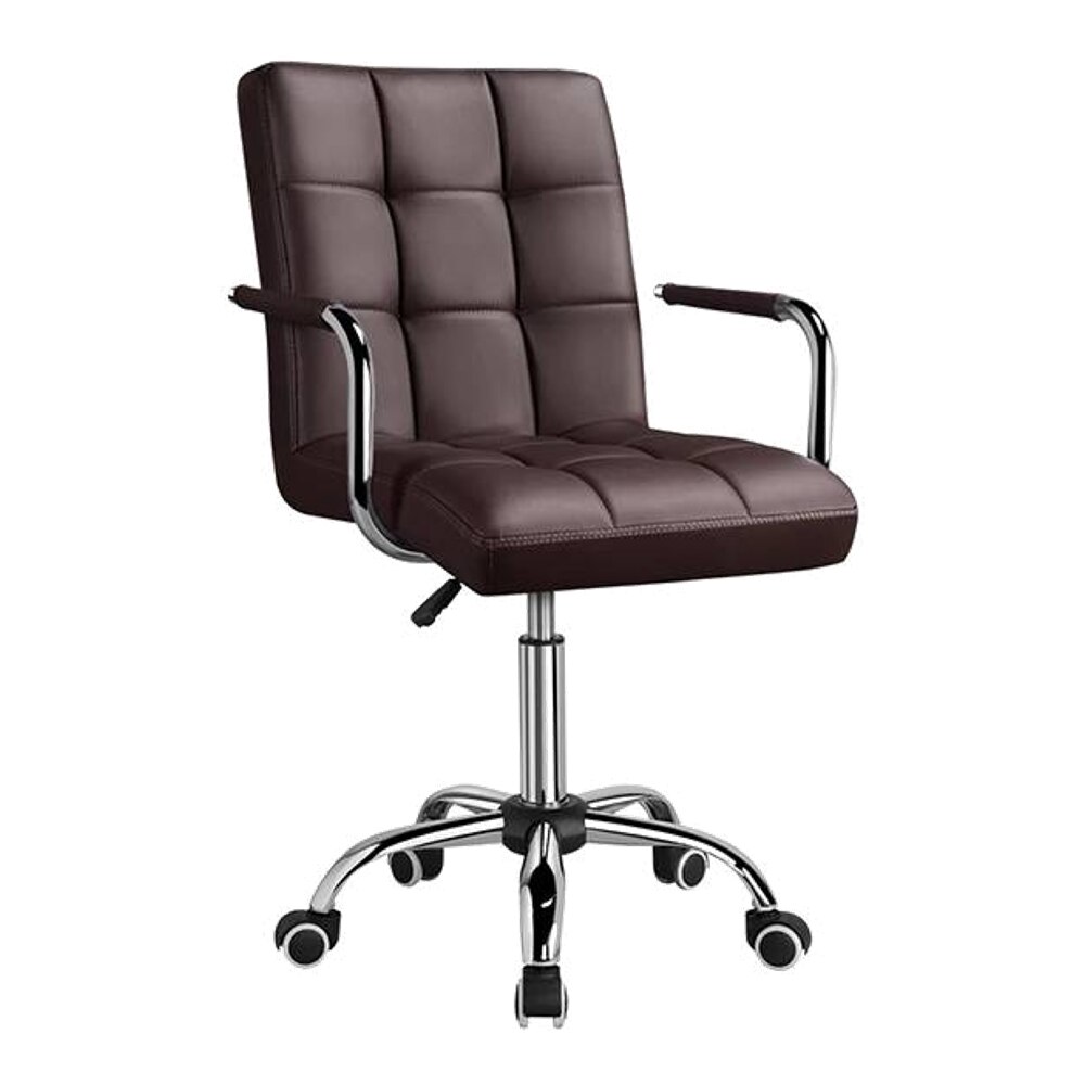 Lincoln Leatherette Swivel Study Chair in Brown Colour