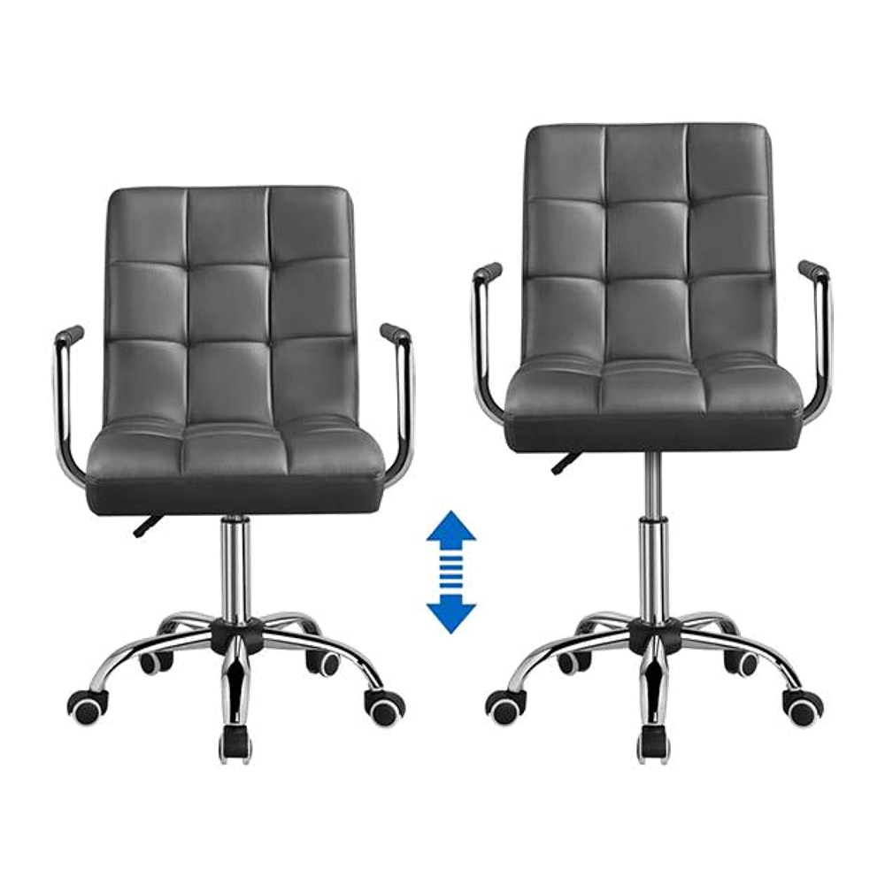 Lincoln Leatherette Swivel Study Chair in Brown Colour