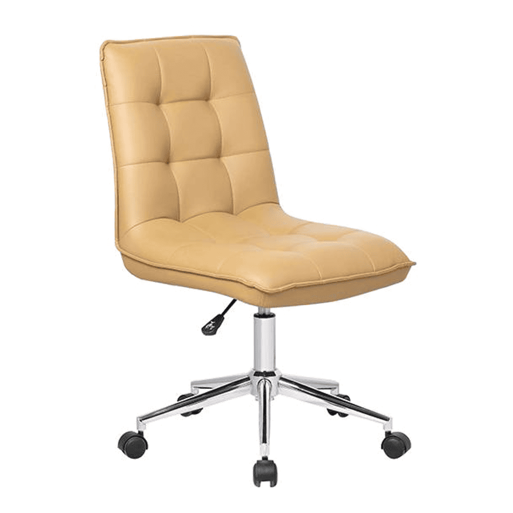 Rawtenstall Leatherette Swivel Study Chair in Brown Colour