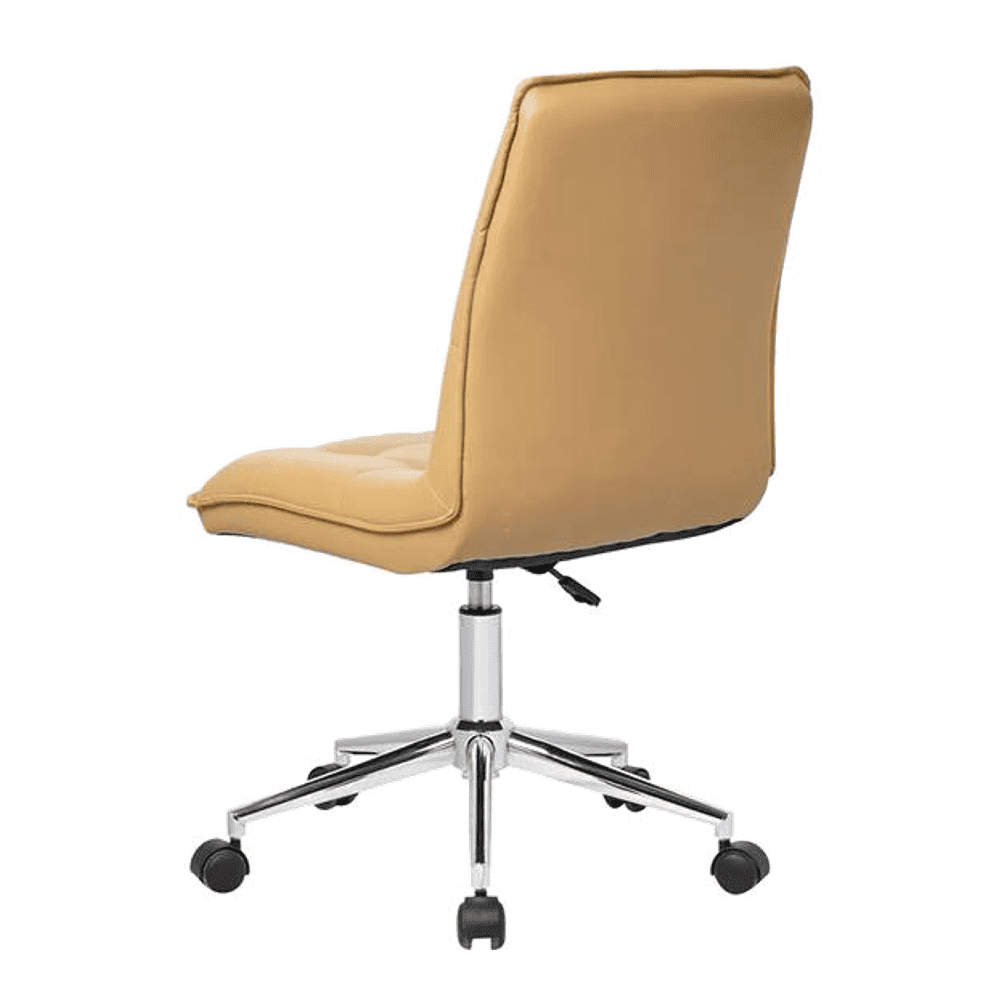 Rawtenstall Leatherette Swivel Study Chair in Brown Colour