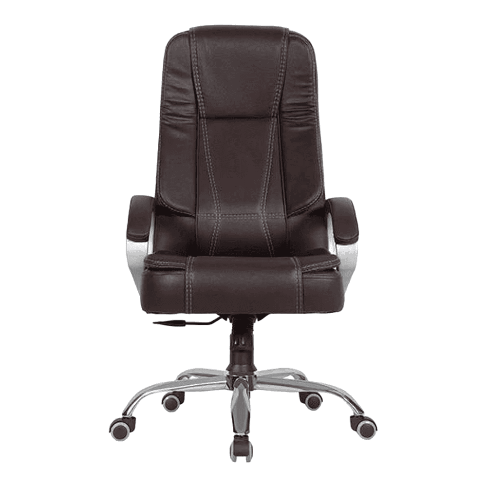 Evah Leatherette Swivel Study Chair in Brown Colour