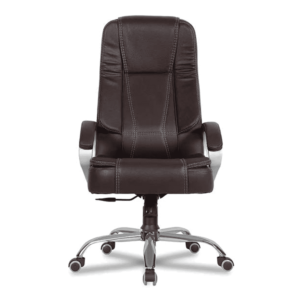 Evah Leatherette Swivel Study Chair in Brown Colour