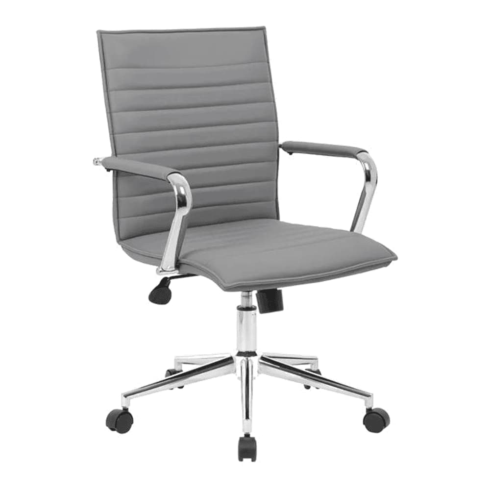 Goris Leatherette Swivel Study Chair in Grey Colour