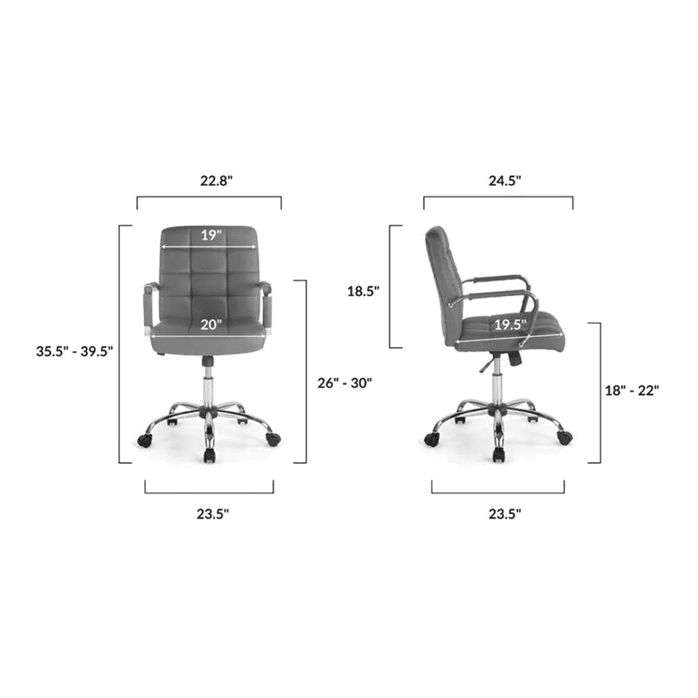 Jeny Leatherette Swivel Study Chair in Grey Colour