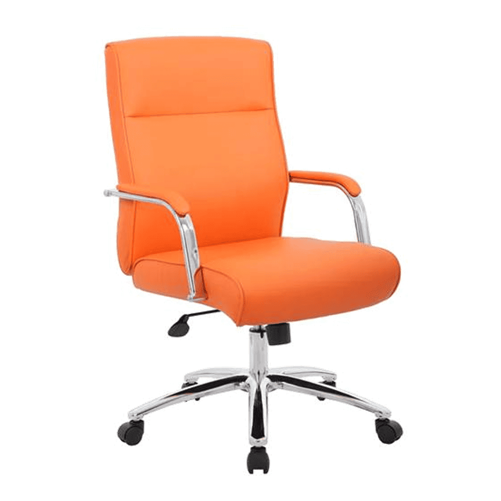 Landyn Leatherette Swivel Study Chair in Orange Colour