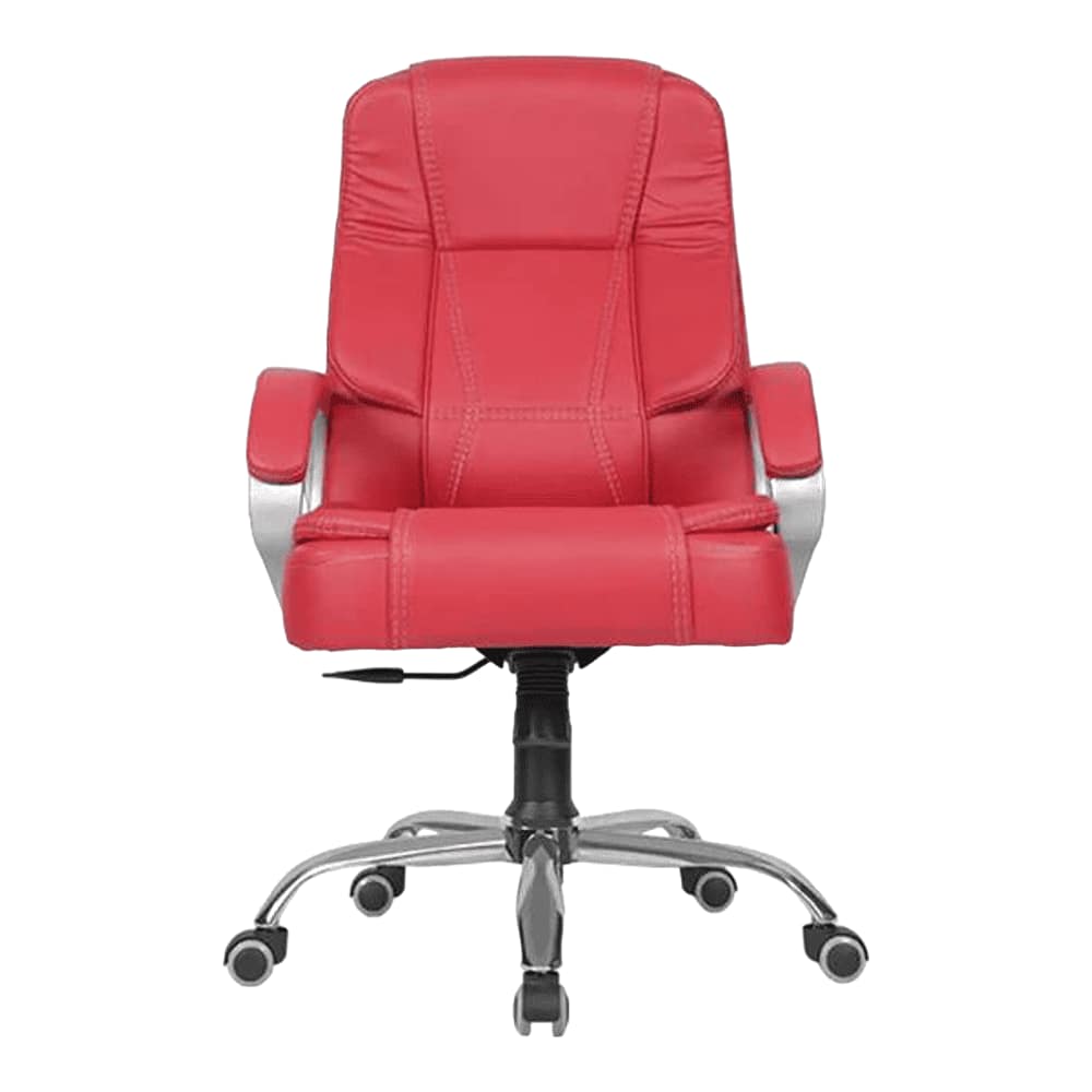 Adan Leatherette Swivel Study Chair in Red Colour