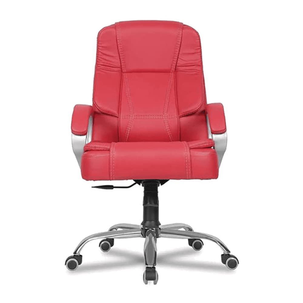 Adan Leatherette Swivel Study Chair in Red Colour