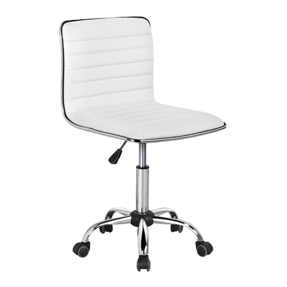 Correen Leatherette Swivel Study Chair in White Colour