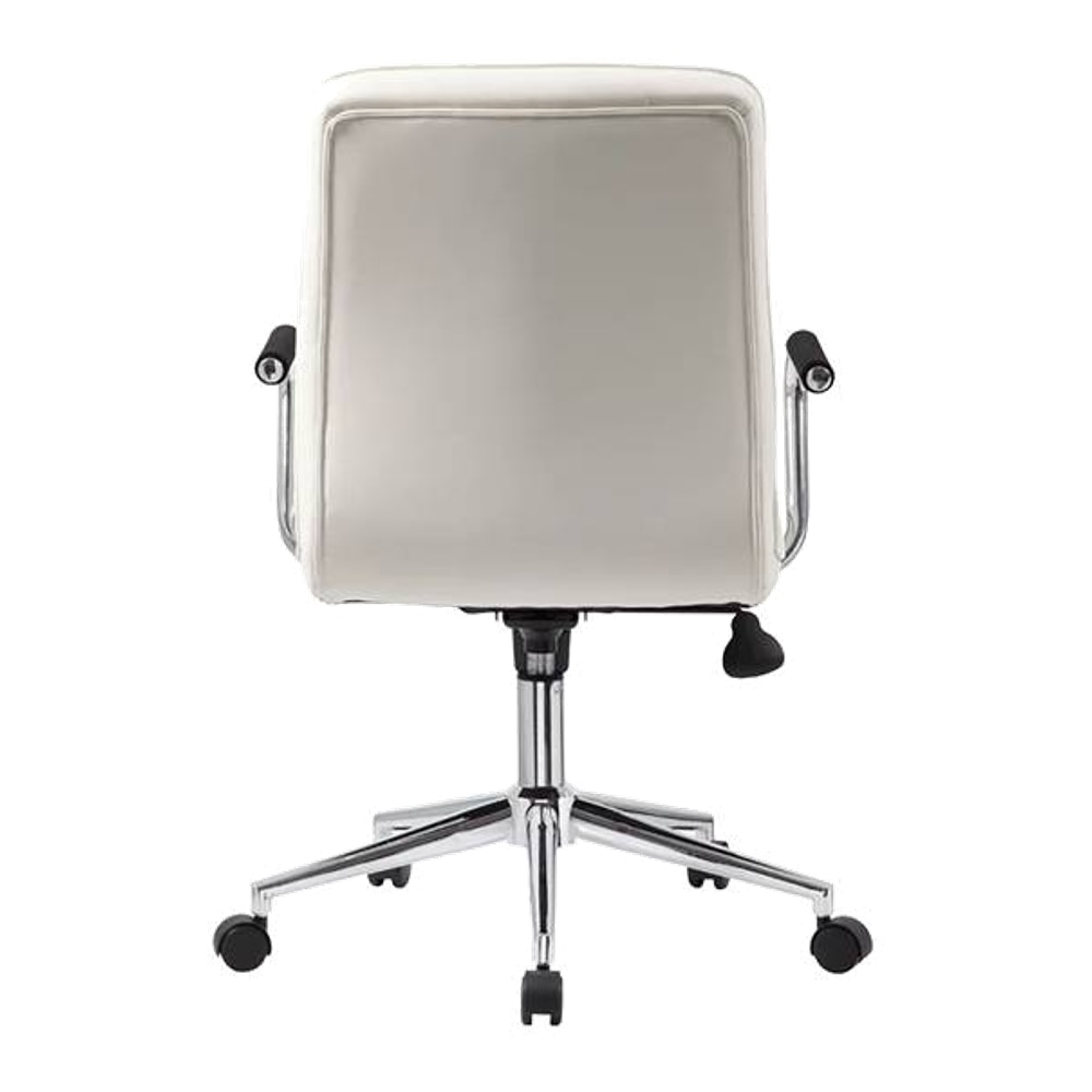 Correen Leatherette Swivel Study Chair in White Colour