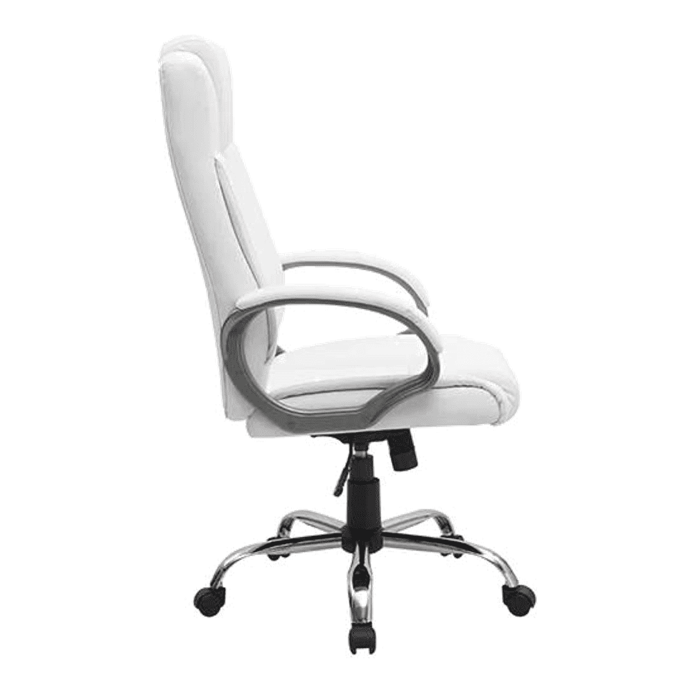 Buttam Leatherette Swivel Study Chair in White Colour