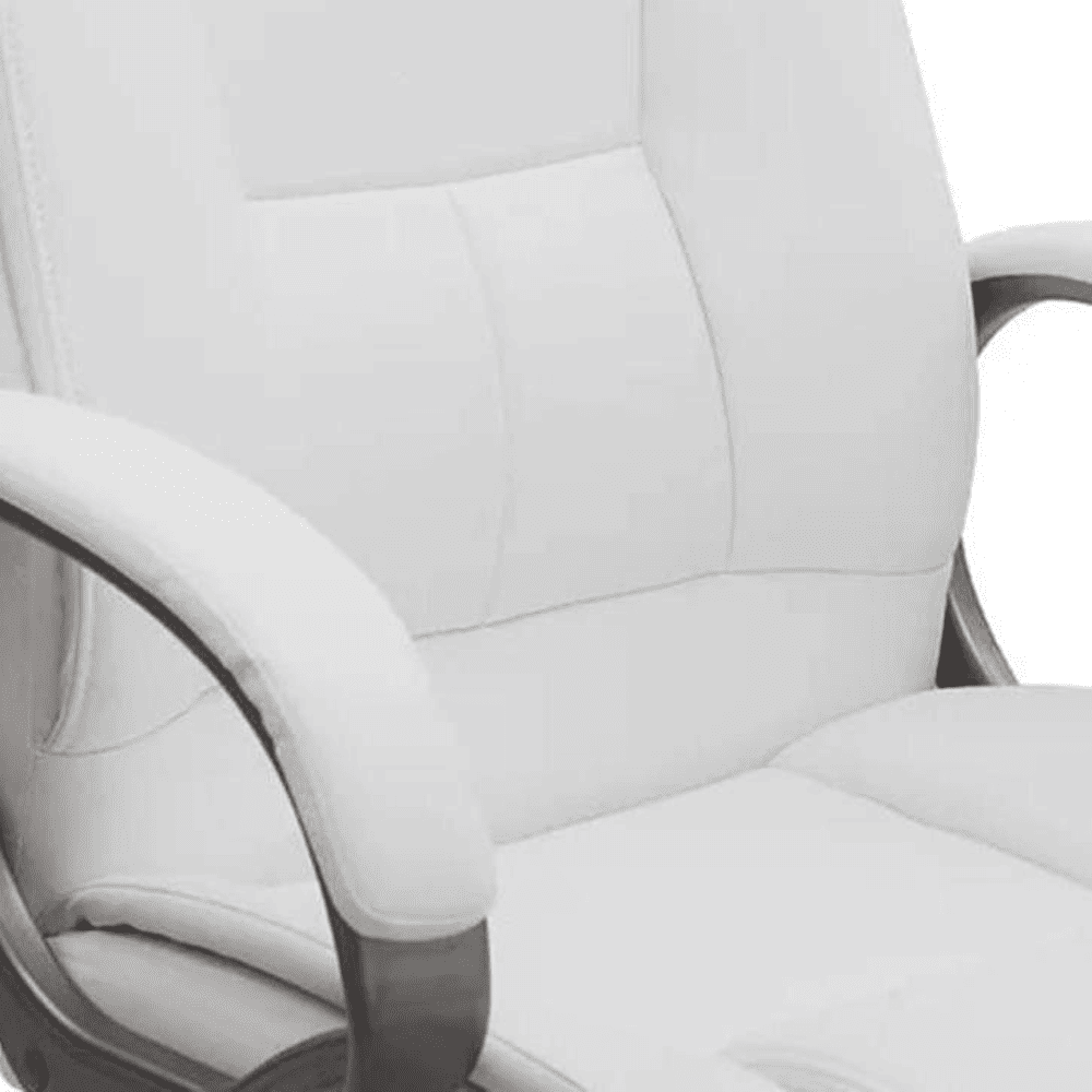 Buttam Leatherette Swivel Study Chair in White Colour