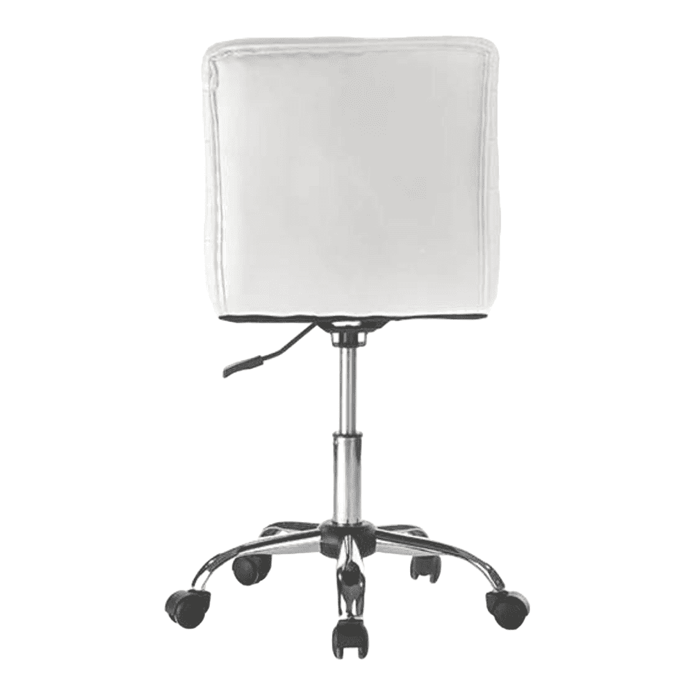 Feleena Leatherette Swivel Study Chair in White Colour